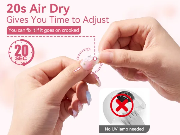 Makartt Hema-Free Semi Solid Nail Glue Strong Air-Dry 20s Fake Nail Tips Adhesive No UV Needed DIY Manicure 10ml Home Salon