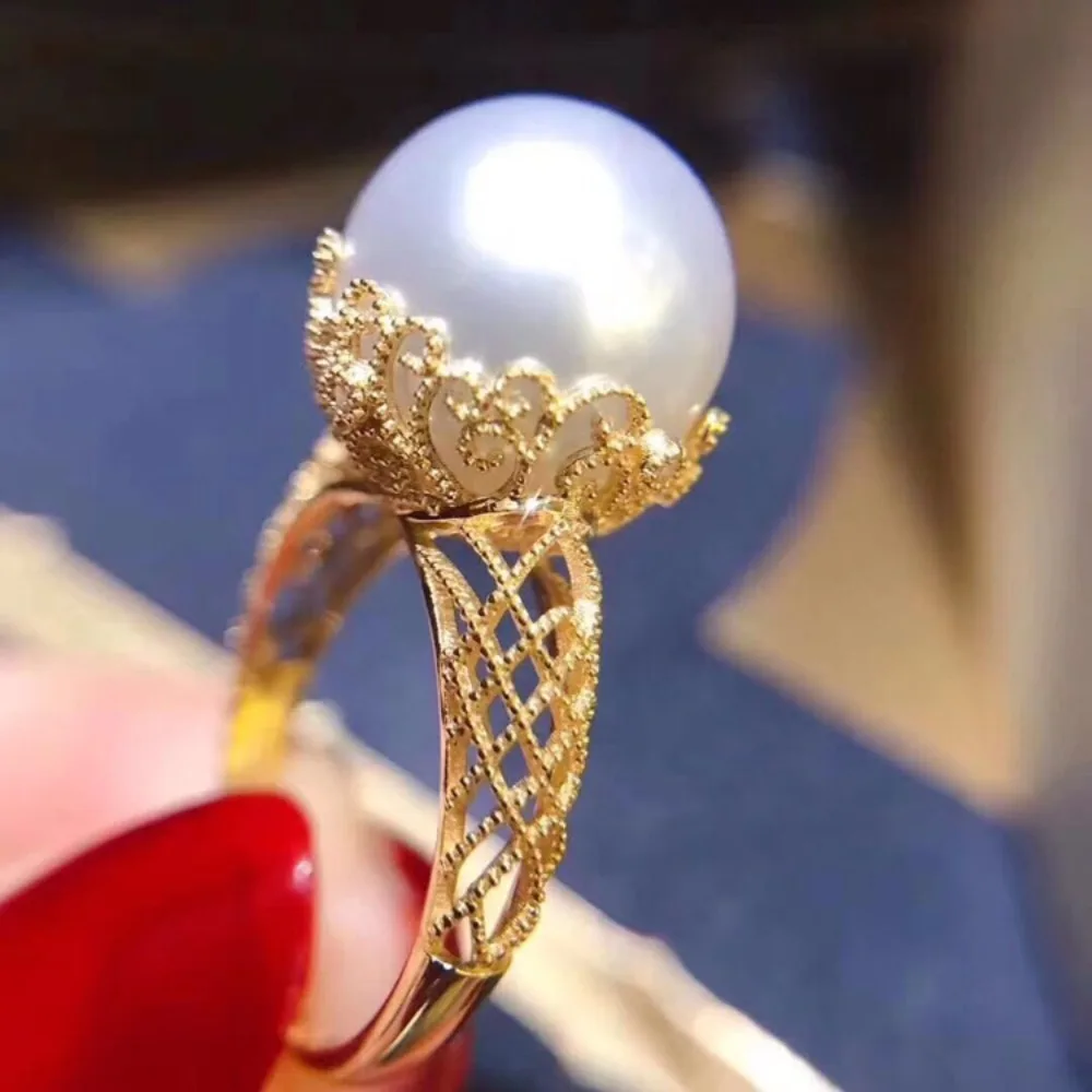 

5 шт. DIY жемчужные аксессуары 925 Серебряное жемчужное кольцо Пустой держатель, полое кольцо-консилер можно сочетать с круглыми плоскими бусинами диаметром 9-11 мм