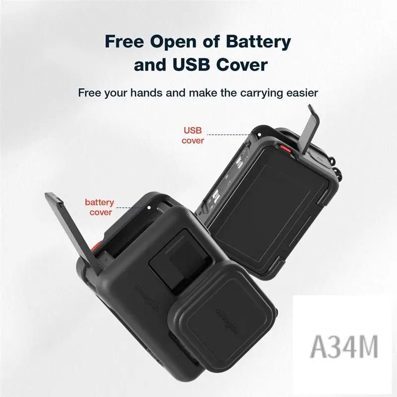 

A34M-Silicone Protective Case Anti -Fall Protective Shell Replacement Parts Fit For Insta 360 Ace Ction Camera Black