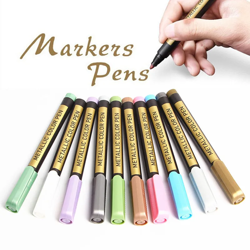 10/20 Color Metallic Paint Marker Pen set Permanent Writing Rock Painting Photo Album Scrapbook Glass Wood Canvas Card Art