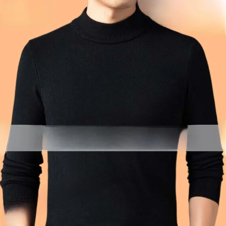 

Мужской вязаный свитер Thiened f с высоким воротником 00, шерстяной повседневный однотонный базовый слой, одежда, теплый удобный трикотаж