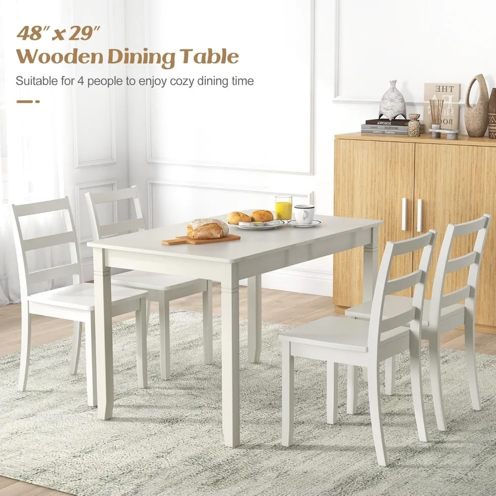 Mesa de comedor para 4 personas, mesa de cocina de 48x29 pulgadas con patas de madera, mesa de cena Rectangular para espacio pequeño, apartamento