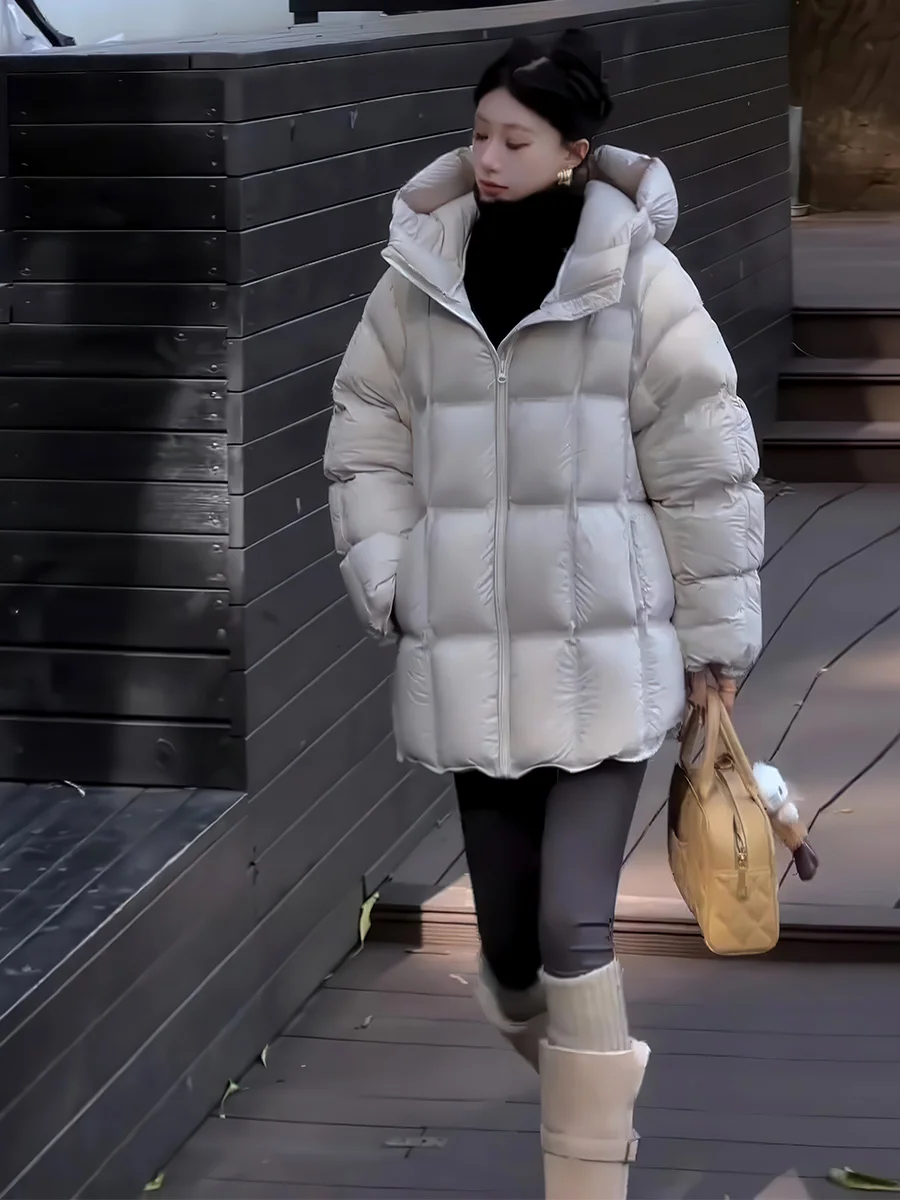 Mujer Faionable blanco Du abajo Jaet calidez extrema acción fría coreano Sle invierno nueva llegada mocasín Color abrigo