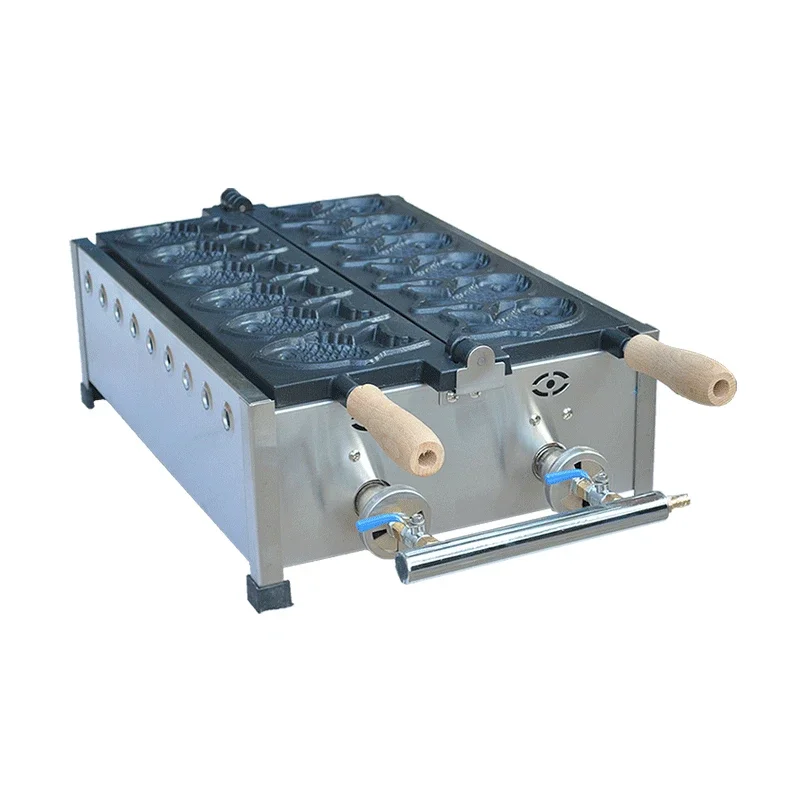 

6Pcs Fish Shape Waffle Cone Mold Gas Type Non-Stick Fish Cake Makers Cooking Tools for commercial use