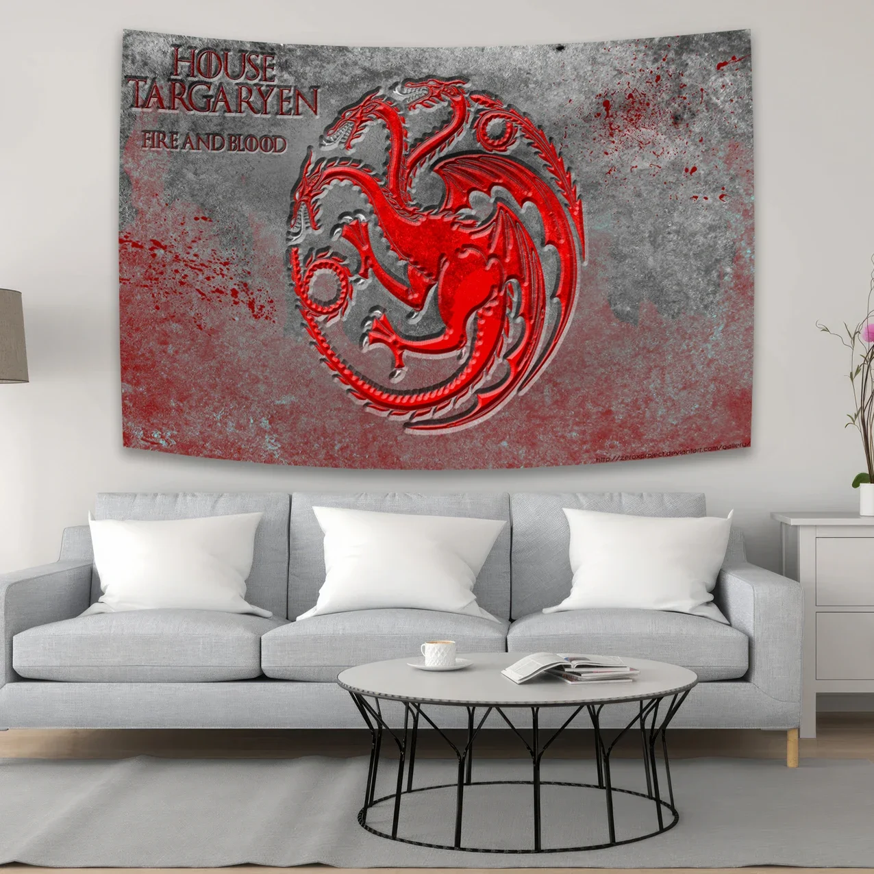 

90x150 Ice And Fire Dragon Mother Interior Decorate The Room Home Banner Sofa Blanket