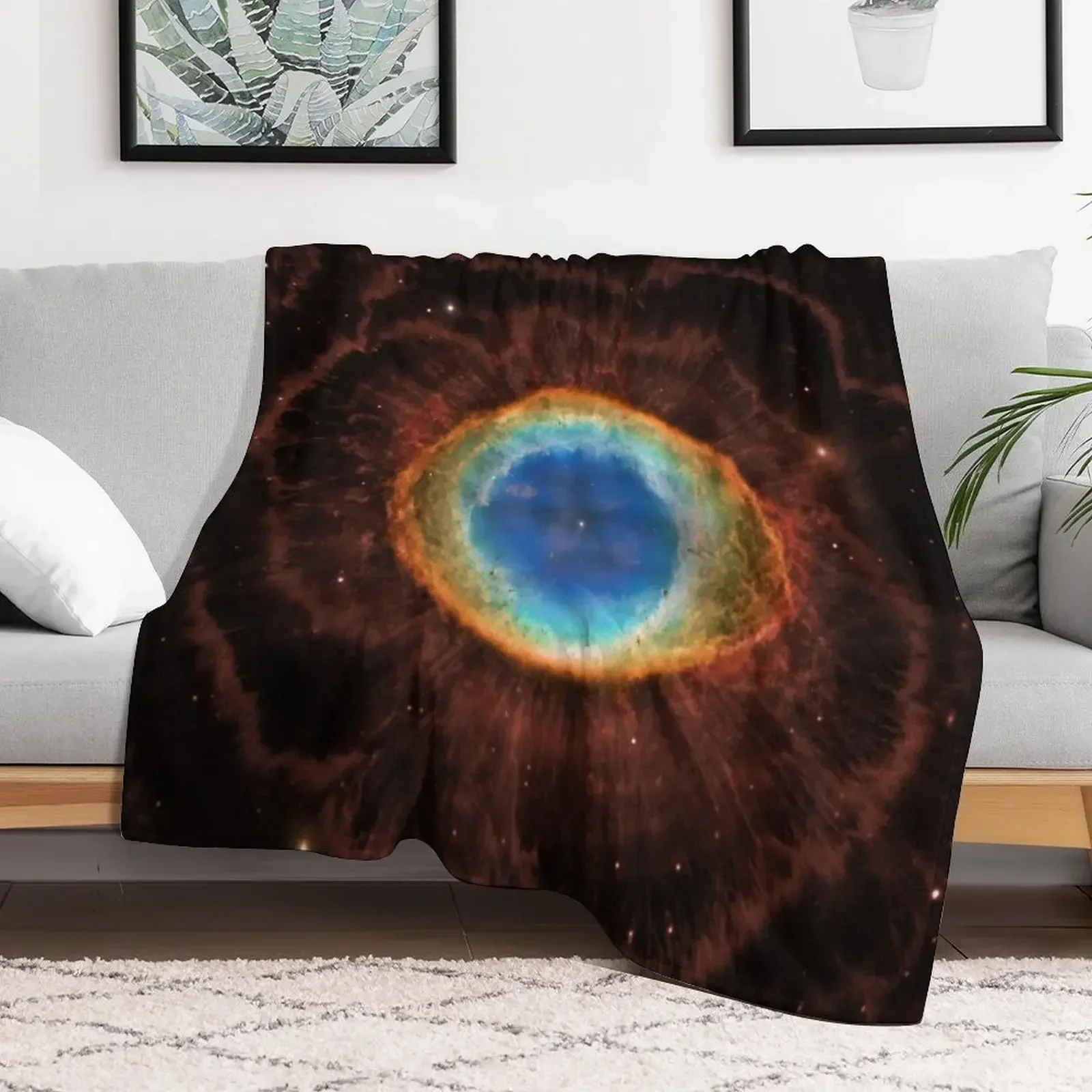 

Ring Nebula (no text only pic) Throw Blanket Comforter Camping Plaid Blankets