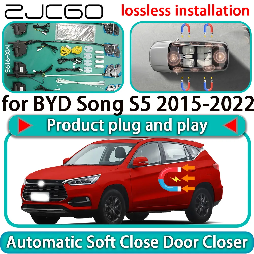 

ZJCGO for BYD Song S5 2015-2022 OEM Auto Pull Car Soft Close Door Kit Power Latch Electric Door Catch Soft Closing Assist Silent