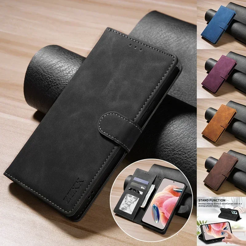 Wallet Magnetic Flip Leather Case For Xiaomi 13T 12T 12 Lite 11T Poco X6 C65 M6 Pro X5 M5s C40 X3 F3 Redmi A1 A2 Plus 13C 12C 9A