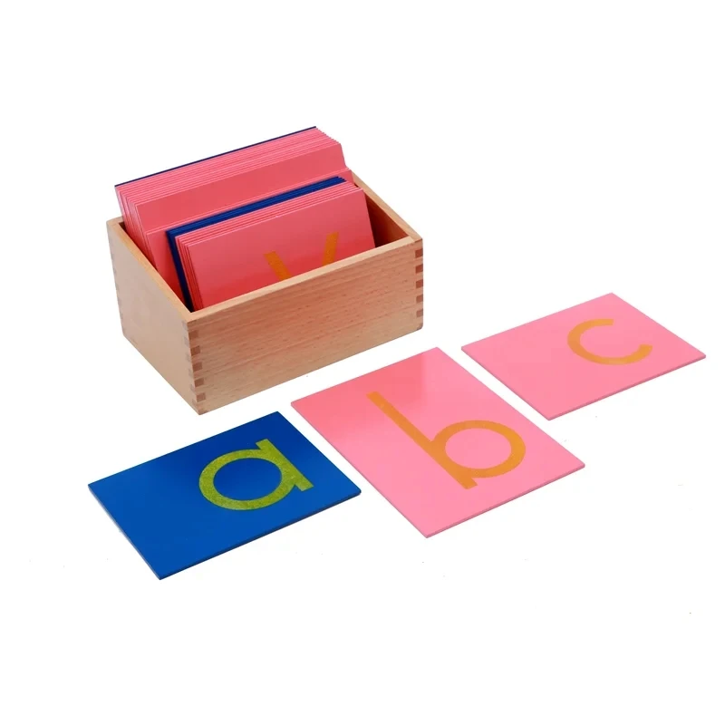 Montessori Language Materials Lower Case Sandpaper Letters Print/ Cursive Alphabet Puzzles Preschool Early Educational Equipment