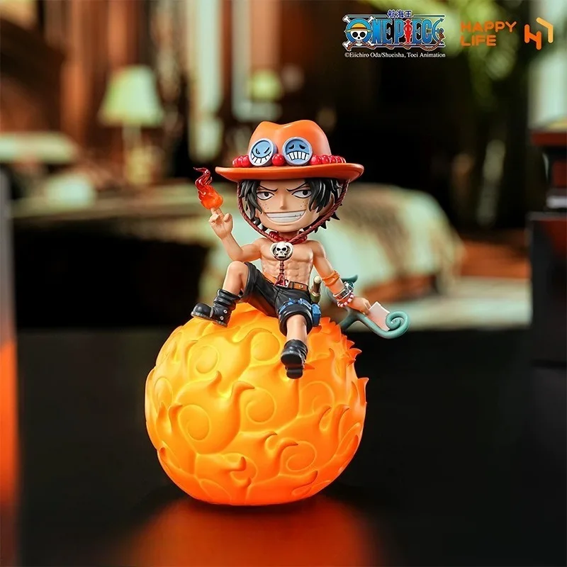 En stock, figura de luz nocturna activada por voz de la serie Devil Fruit de una pieza, Luffy Ace Robin Joe, juguetes de regalo sorpresa de selección múltiple