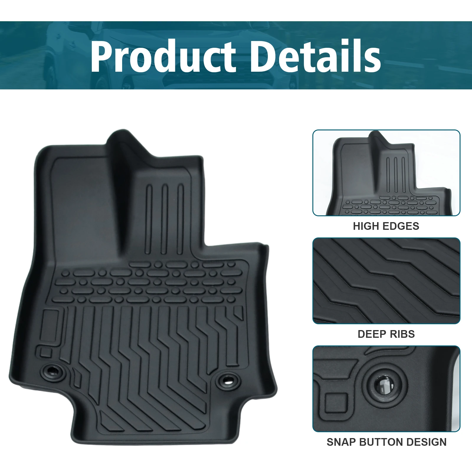 TPE Rubber Car Floor Mats For 19-23 Toyota RAV4，NO FIT 19-23 Rav4 Hybrid & 21-23 Rav4 Prime