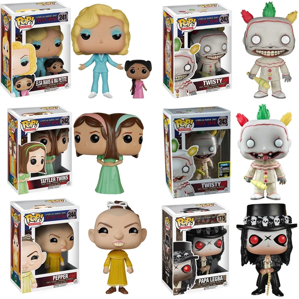 FUNKO POP! Bonecos de Vinil American Horror Story: Twisty, Freak Show, PEPPER TATTLER, TWISTY, ELSA MARS & MA PETITE para Presente