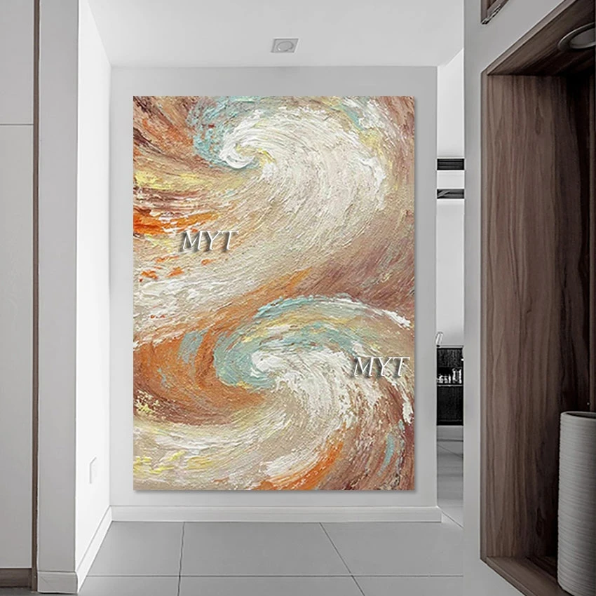 Interior House Decoration Abstract Oil Paintings Heavy Texture Hand Painted Modern Canvas Art Wall Picture For Restaurant