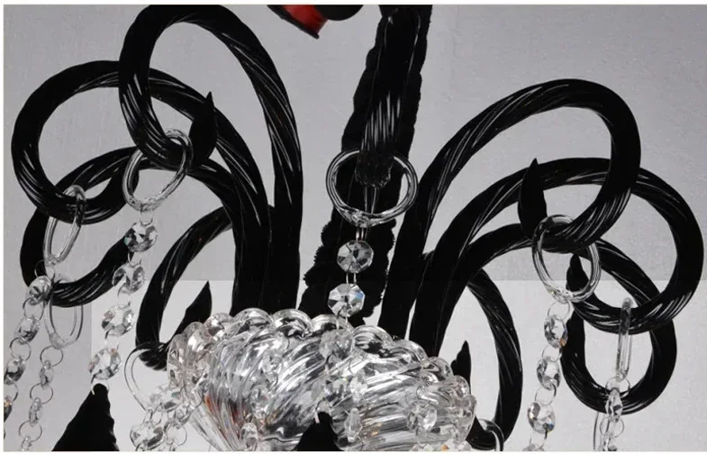 Building Villa Staircase Duplex European  Crystal Pendent Lamp Black Candle  Living Room Restaurant Chandelier