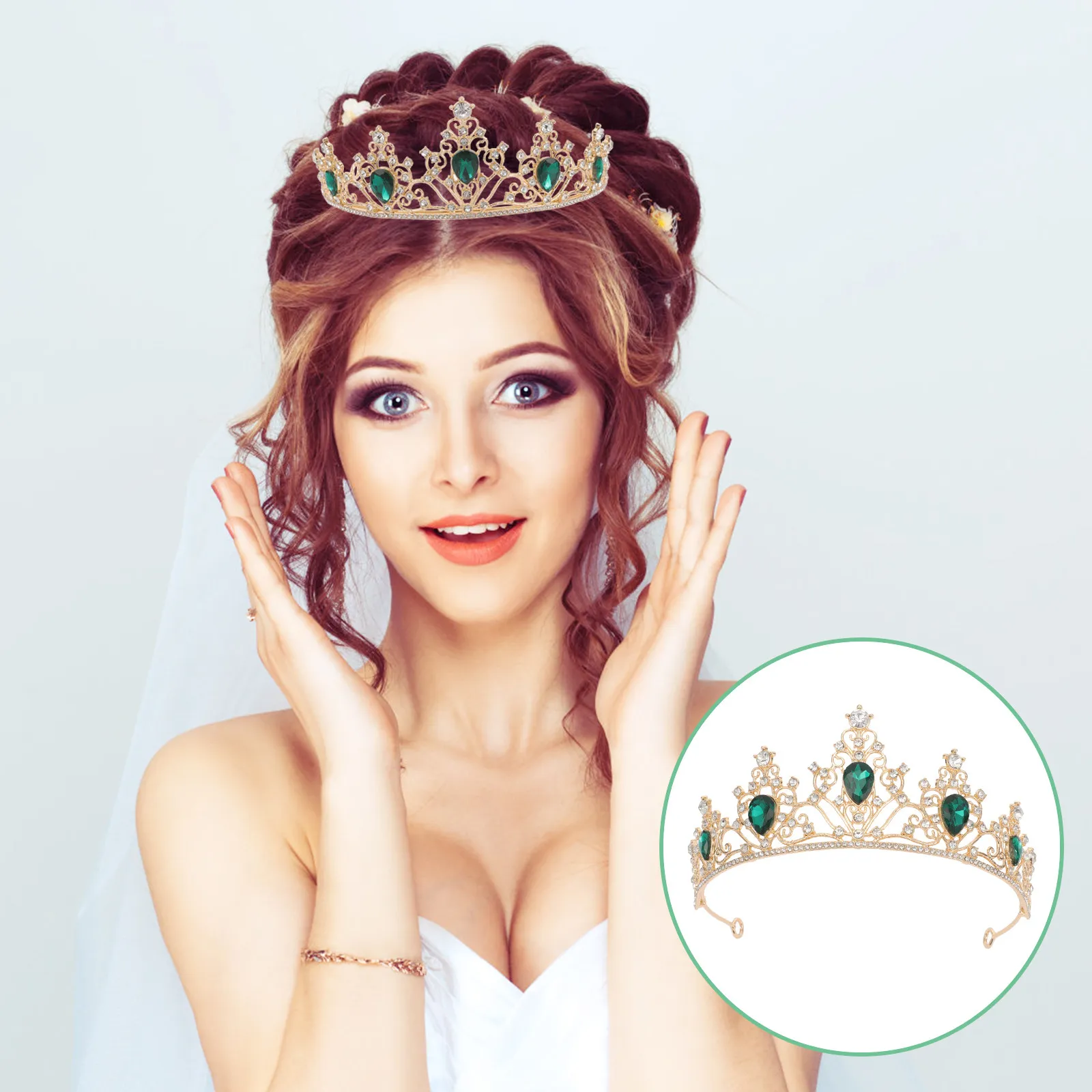 

1Pcs Wedding Crown Classic Rhinestone Bridal Hair Jewelry Retro Headpiece for Women New Bride Accessories