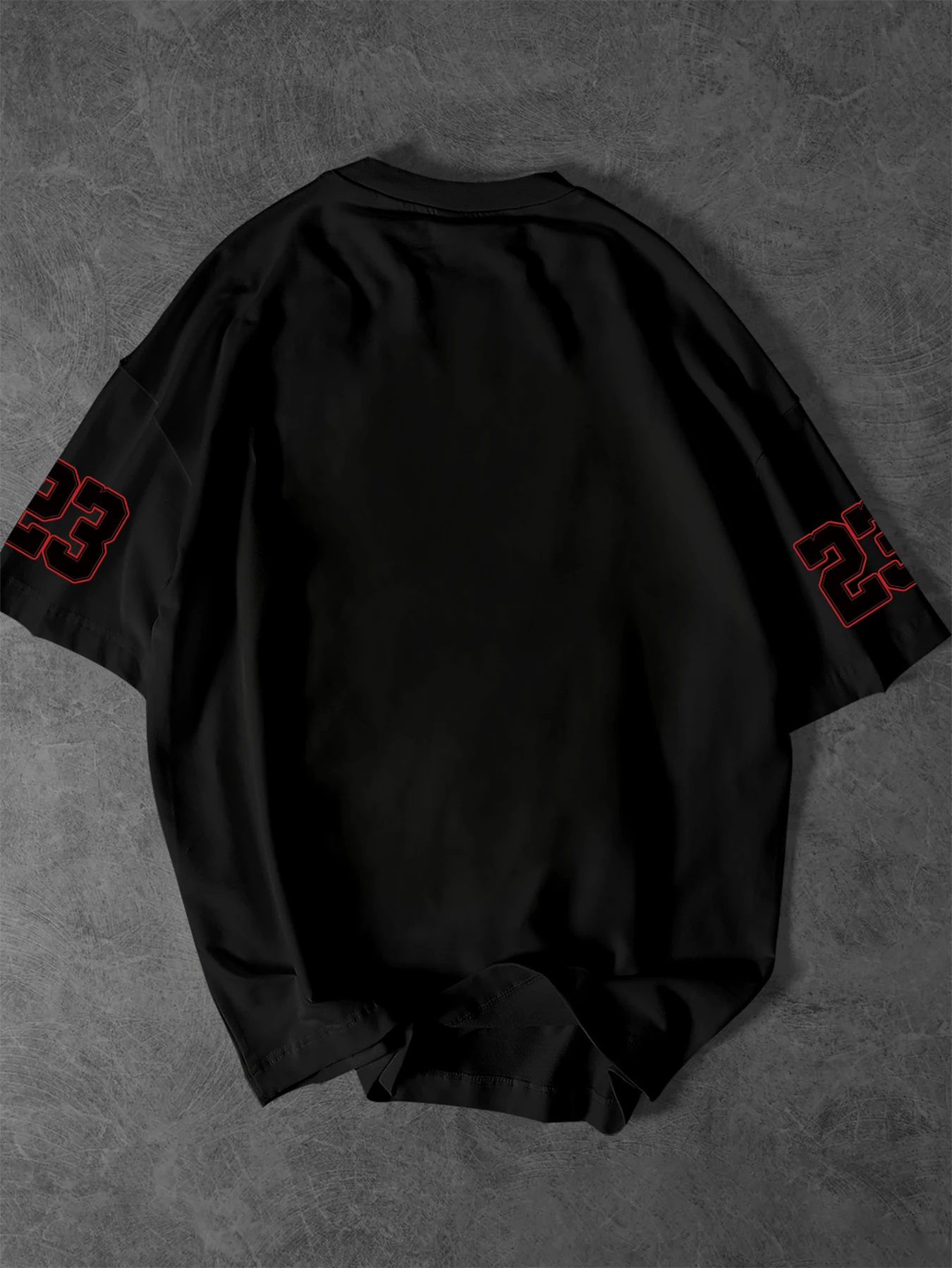 Übergroßes Vintage Sportliches T-Shirt für Herren, Streetwear, 23 Retro-Emblem, Aufdruck auf den Ärmeln, Grafik-T-Shirt, Rundhalsausschnitt, Größen S-XXL – Detail 3