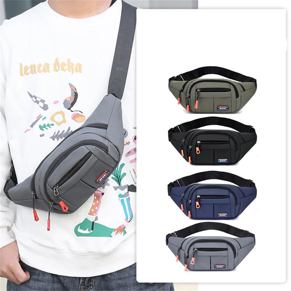 

Waterproof Waist Bag Men's Casual Simple Large Capacity Waist Fanny Pack Messenger Bag Sports Female Chest Bag Phone Coin Purse