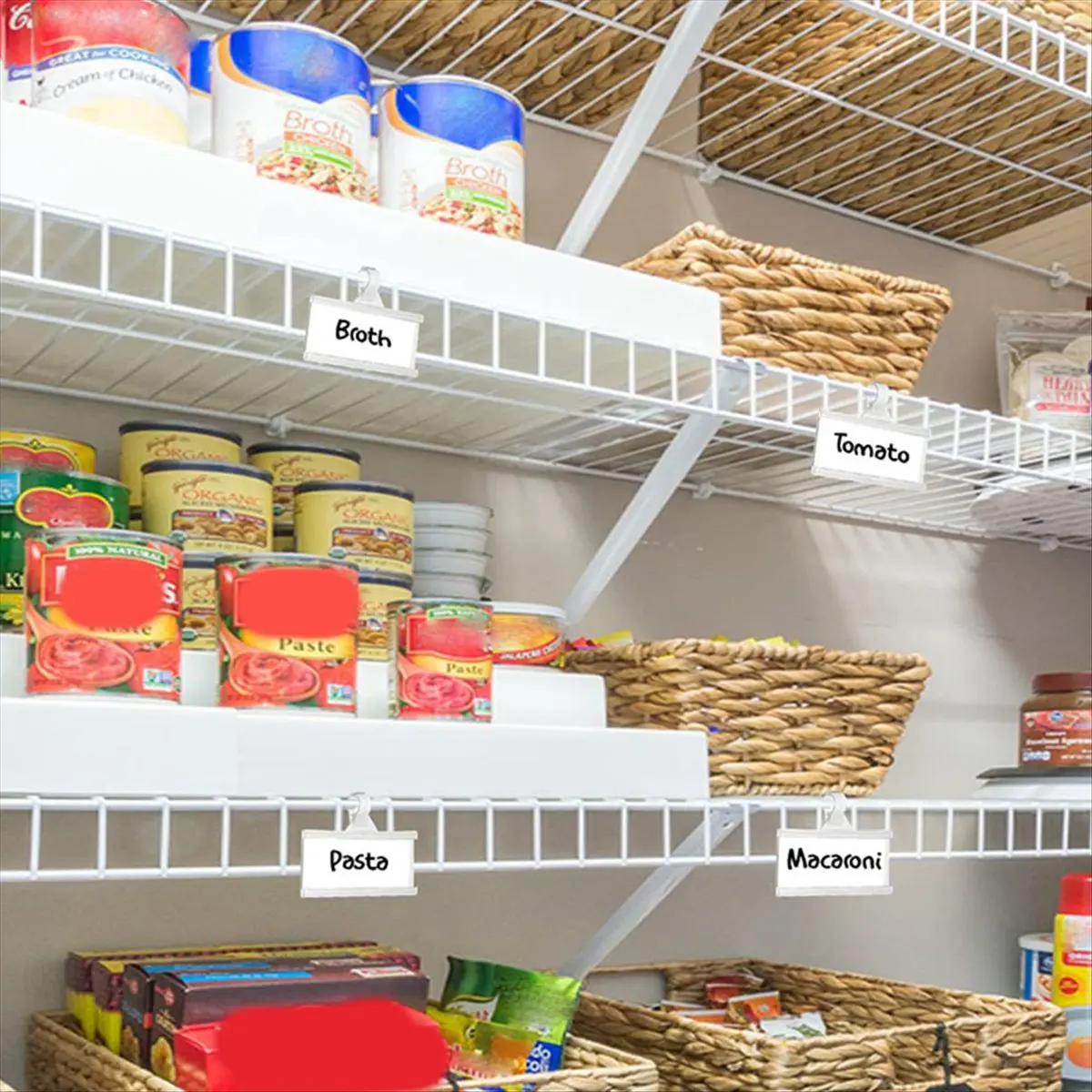 A008 Supermarket Basket Shelf Plastic Hanging Label Hook Price Tag Card Holder with Card Paper Size 76x35mm