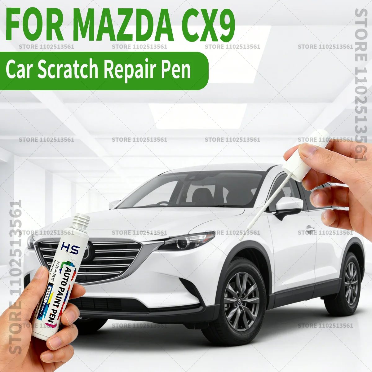 For Mazda CX9 Car Paint Repair Pen Touch Up Scratch Remover DIY Auto Accessories pearl white machine gray jet black mica red