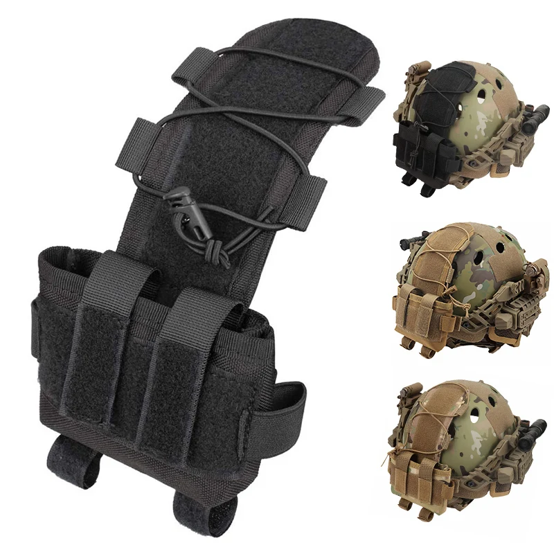 Tactical Helmet Pouch MK2 Battery Box Counterweight Pouch Remote Battery Helmet Accessory Storage Bag with Hook and Loop