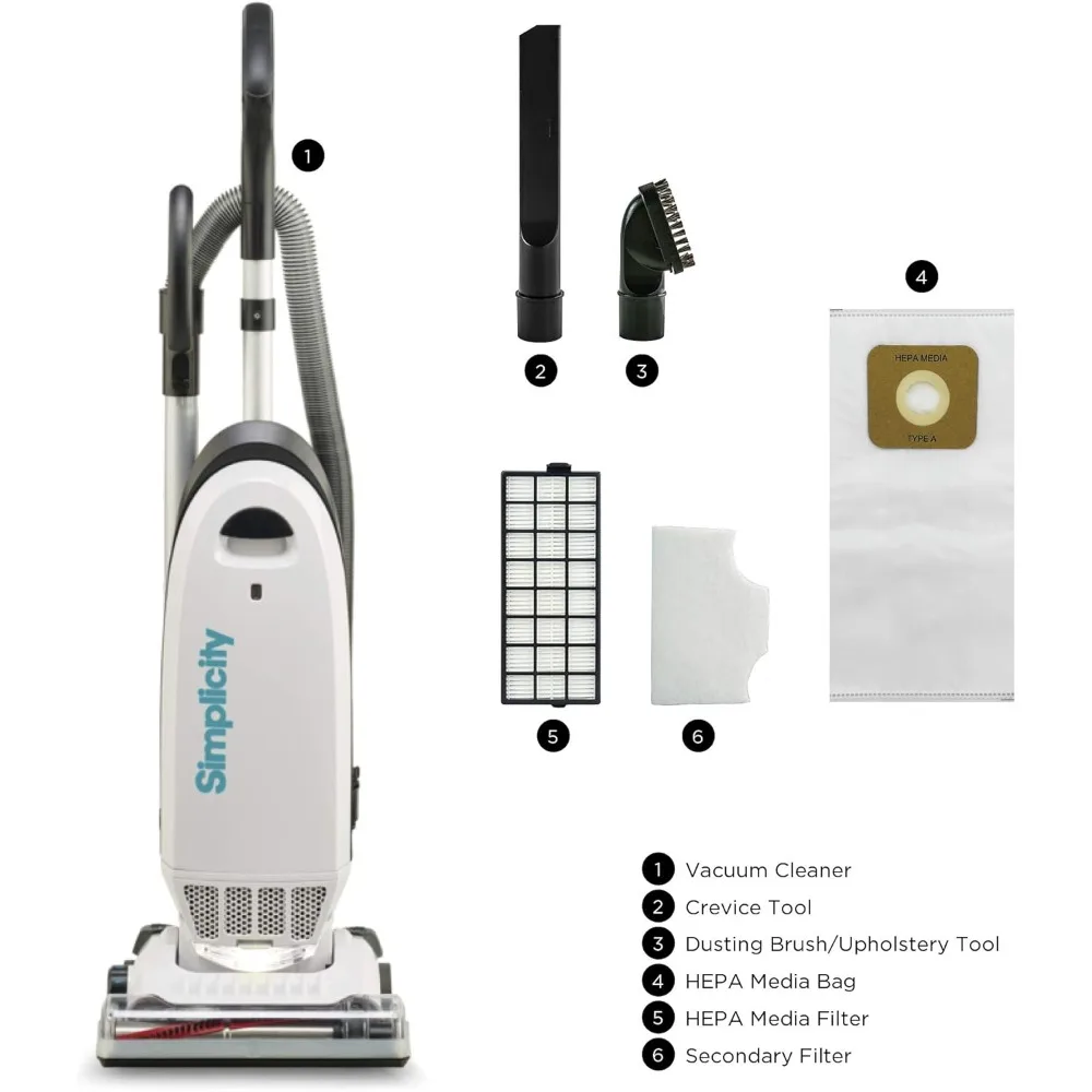 Allergy Bagged Vacuum Cleaner for Carpet and Hardwood, Multi Surface Upright Vacuum Cleaner