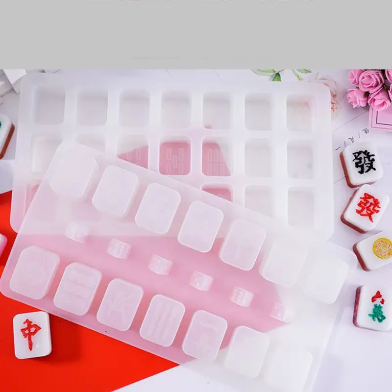 DIY Crystal Epoxy Mould High Mirror Novel Mahjong Silicone Mold for Crafts