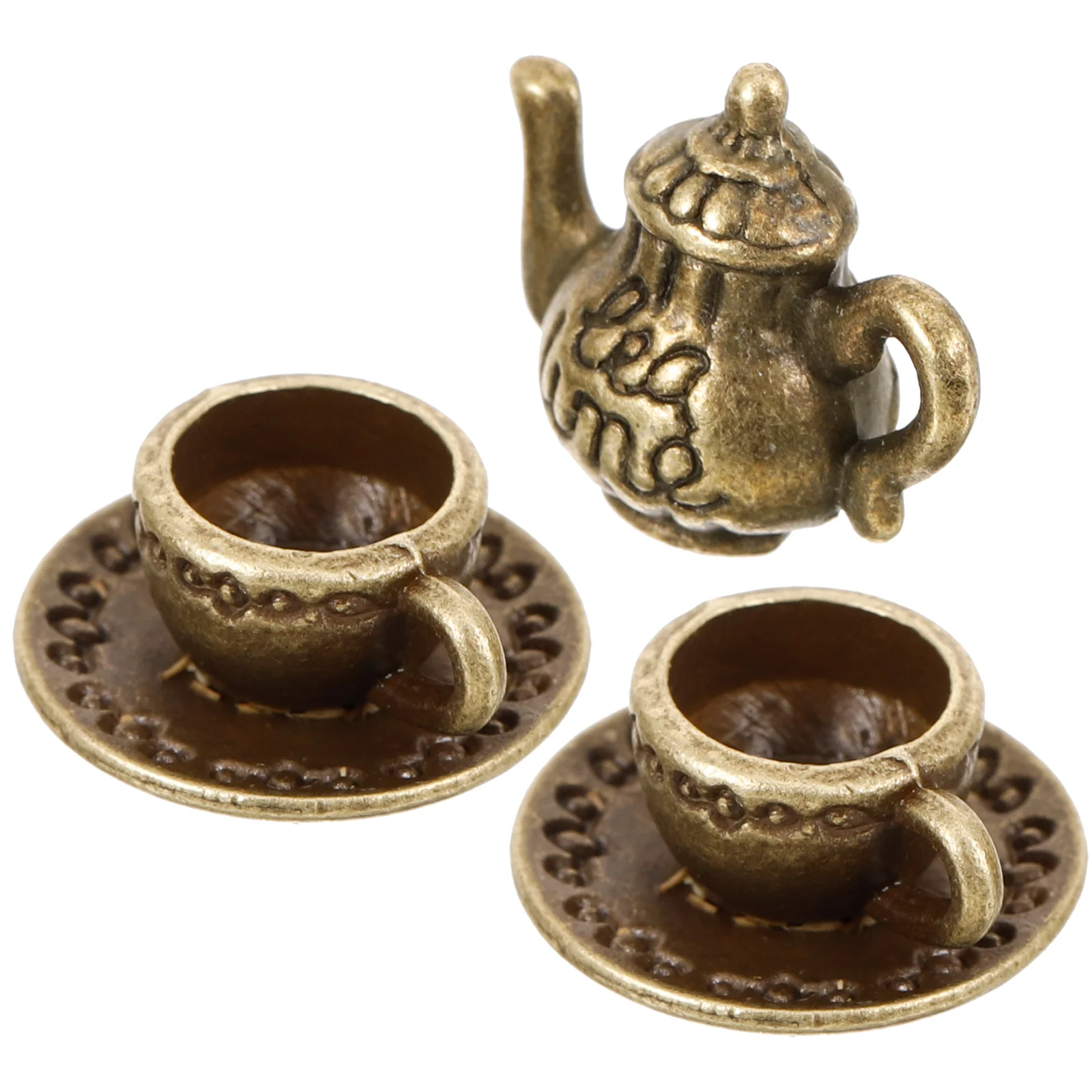 

Miniature Teacup Coffee Cups Dollhouse Toys for Girls Tiny Teapot Metal Iron Dolls Child Mugs