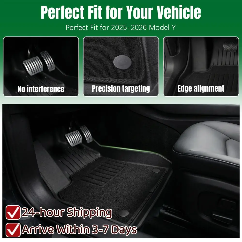 

Car Floor Mats and Cargo Liners TPE Full Set for Tesla Model Y Juniper 2025-2026 Automotive Floor Mats for Tesla Accseeories