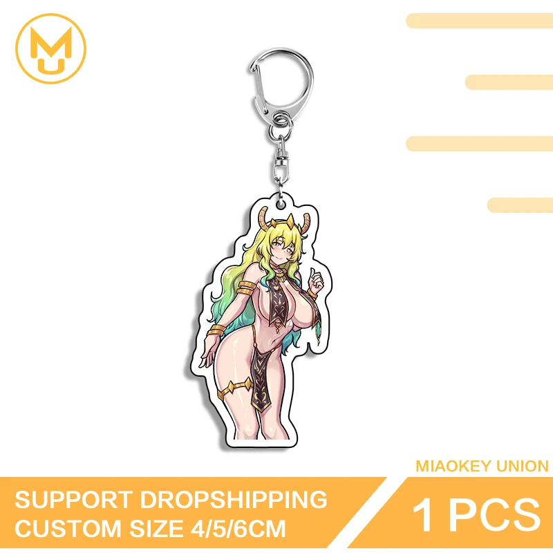 Sexy Lucoa Anime Figure Amusing Personality Attractive Double Sided Acrylic Keyring Daily Wear Versatile Fashion Jewelry