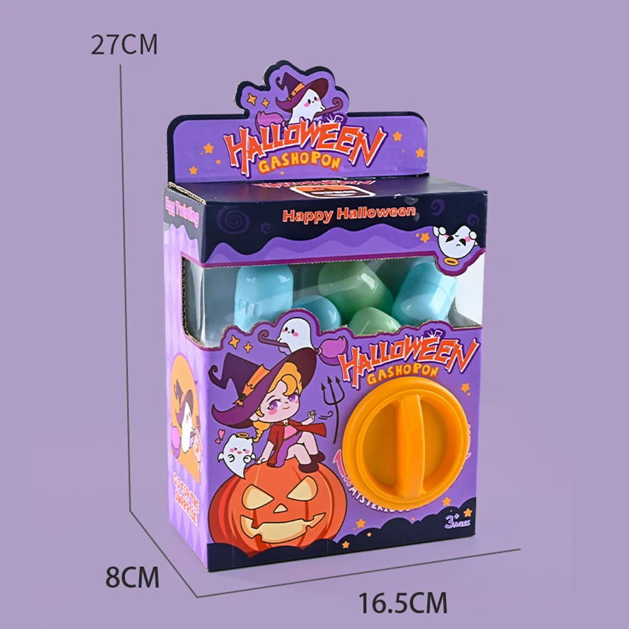 Children's Halloween Twist Egg Machine Fun Egg Toy Mini Claw Arcade Twist Egg Fun Blind Box Toy DIY Puzzle Game Grab Doll