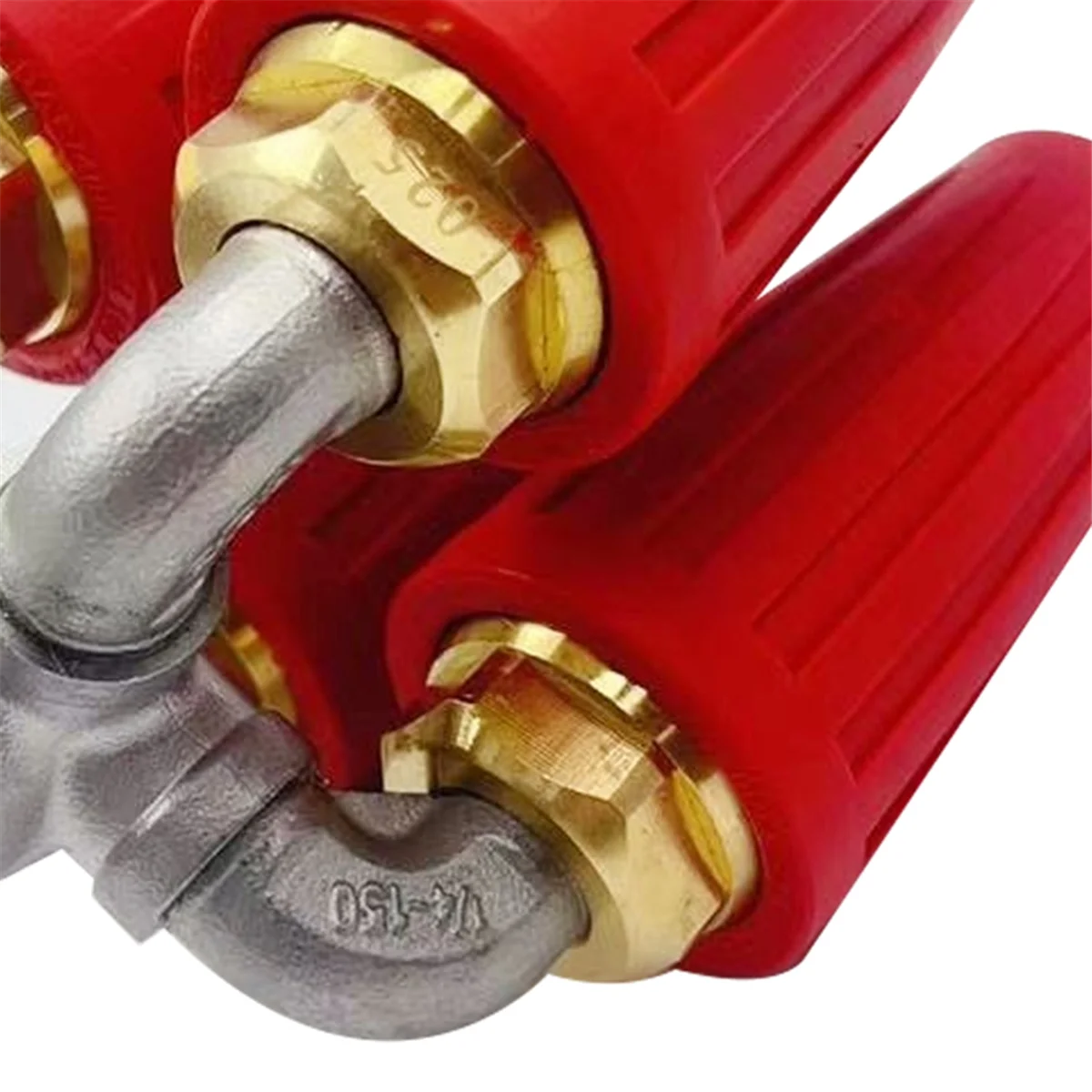 غسالة ضغط بفوهة توربينية جديدة 4 في 1، فتحة 2.0 رباعية، 360 درجة °   فوهة توربينية دوارة، موصل سريع 1/4 بوصة، أحمر