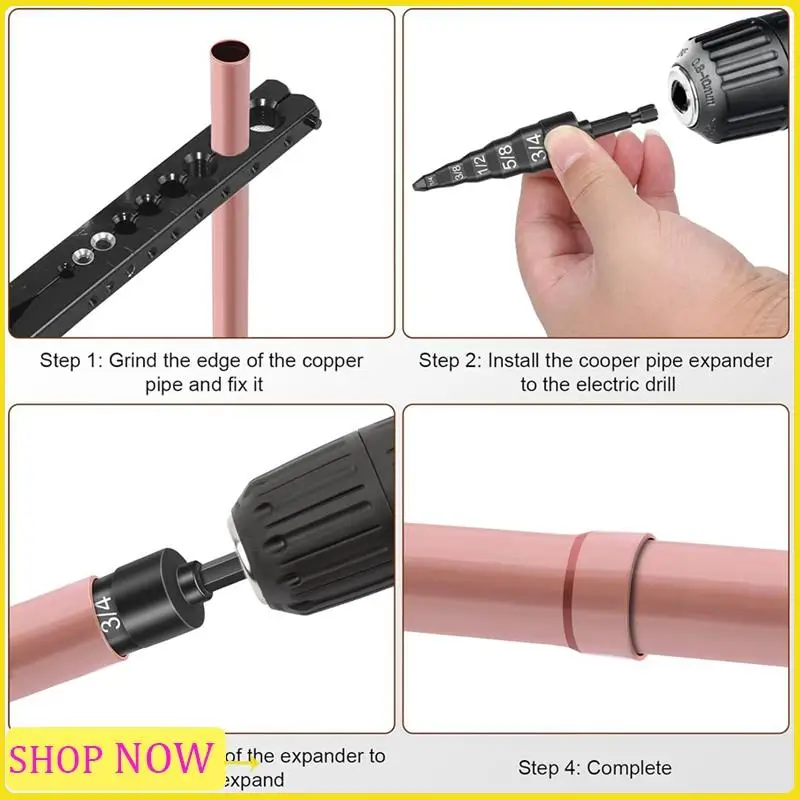 5-In-1 HVAC Repair Tool, 2PCS Air Conditioner Copper Pipe Tube Expander Soft Copper Tubing Swaging Tool Easy To Use