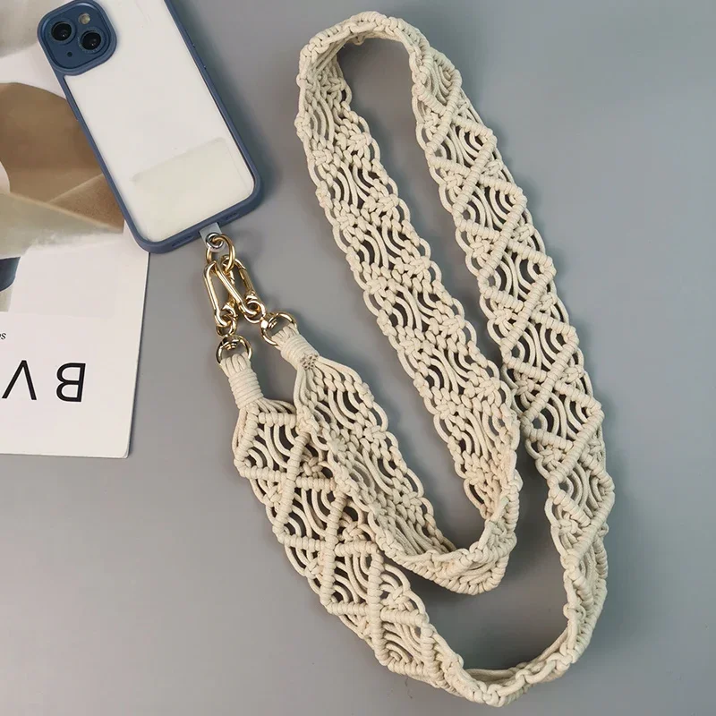 Long Crossbody Lanyard Mobile Phone Hanging Cord Anti Loss Backward Hollow Diamond Vintage Style Strap Universal Phone Lanyard