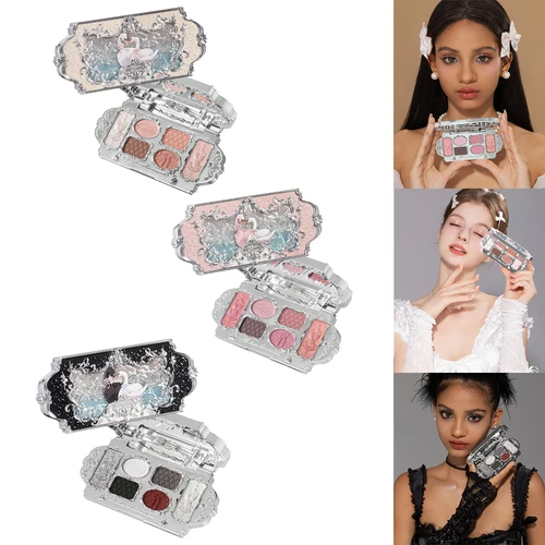 Imagen 1 del producto Flower Knows Swan Ballet Paleta de Sombras de Ojos de Seis Colores Acabado Mate Brillante con Perla Impermeable Alta Pigmentación Larga Duración