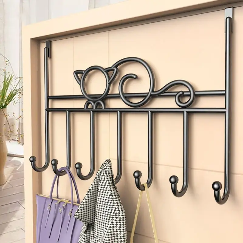 Hanger Behind The Door Coat Rack Bathroom Entrance Door No Punching Storing Clothes Iron Thickened Wall Hanging Clothes Hat Hook