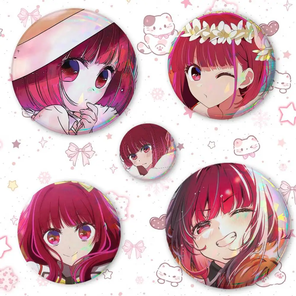 Ari-ma Kana Round Button Badge Pin Set Anime Cartoon Game Music Cool Fashion Brooch For Backpack Clothes Hat