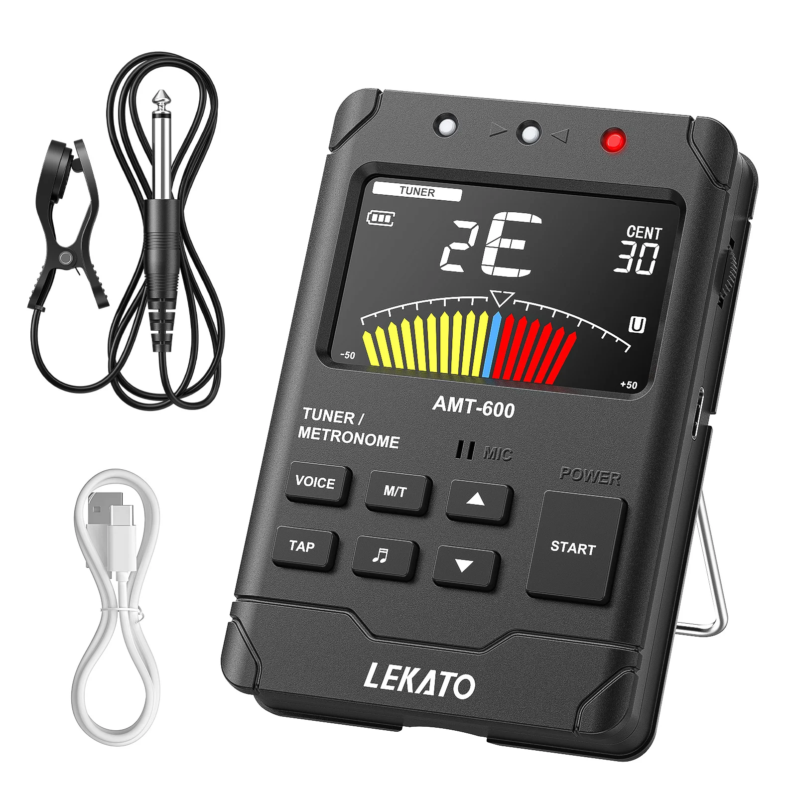 Lekato 3 In 1 Lcd Guitar Metronome Tone Generator Guitar Tuner Chromatic Metronome Tuner for Guitar Bass Violin Ukulele Trumpet