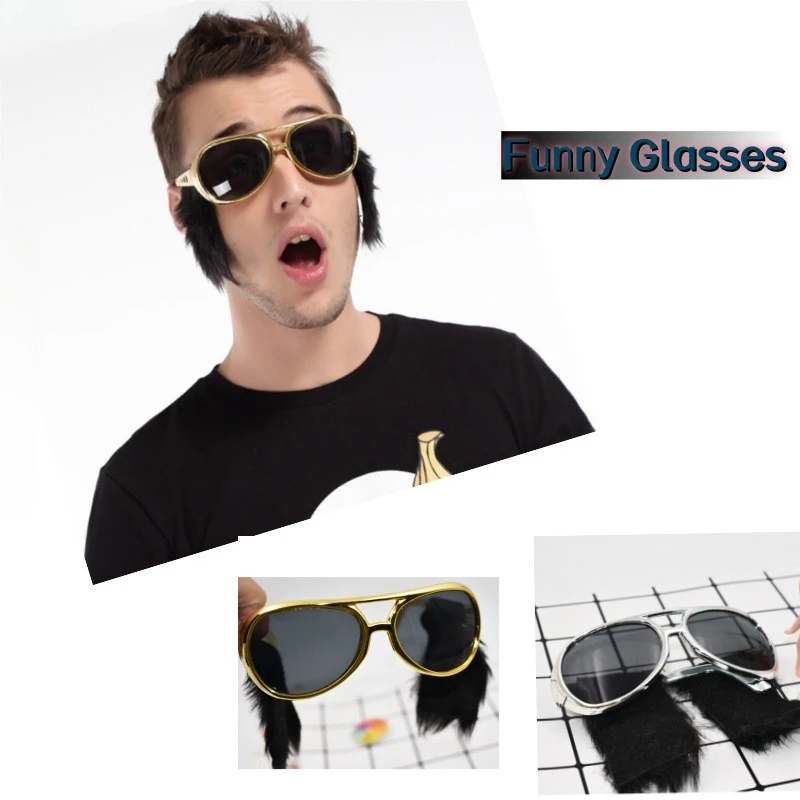 نظارات تمويه مضحكة 70s ديسكو حفلة فيلم لعب الأدوار الفيس حفلة موسيقية مضحك نظارات تأثيري فستان روك كرنفال اكسسوارات #6