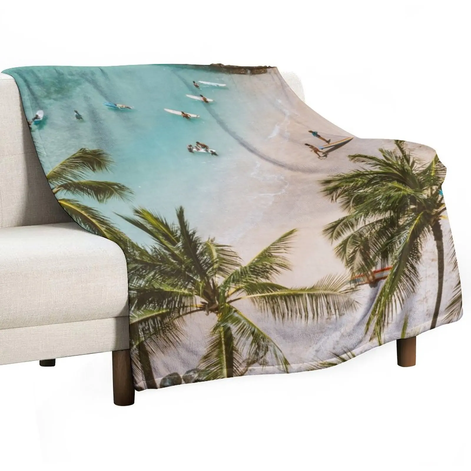 

PALM TREE, SAND, WHITE TURQUOISE WATER BEACH Throw Blanket cosplay anime Luxury Designer Blankets