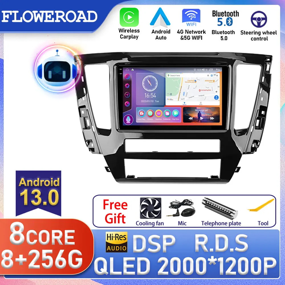 

QLED Android For Mitsubishi Pajero Sport 3 2020 - 2021 Car Radio Multimedia Video Player Navigation GPS CARPLAY Android Auto TV