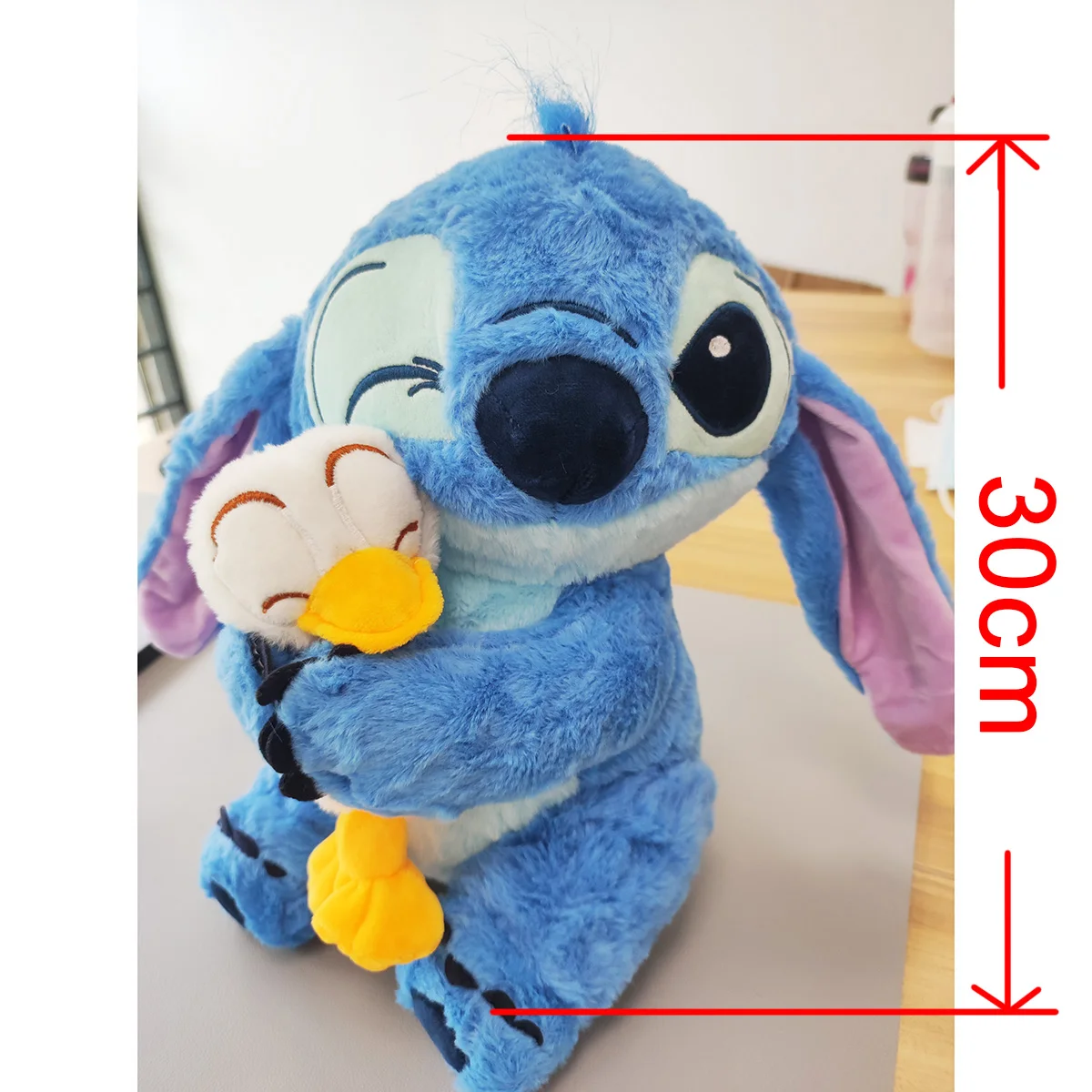 30cmのリロ＆スティッチぬいぐるみ、スクイーズトイ、ディズニーアニメ、スティッチ、アヒルのぬいぐるみ、かわいいオーナメント、ぬいぐるみ、子供、クリスマスプレゼント