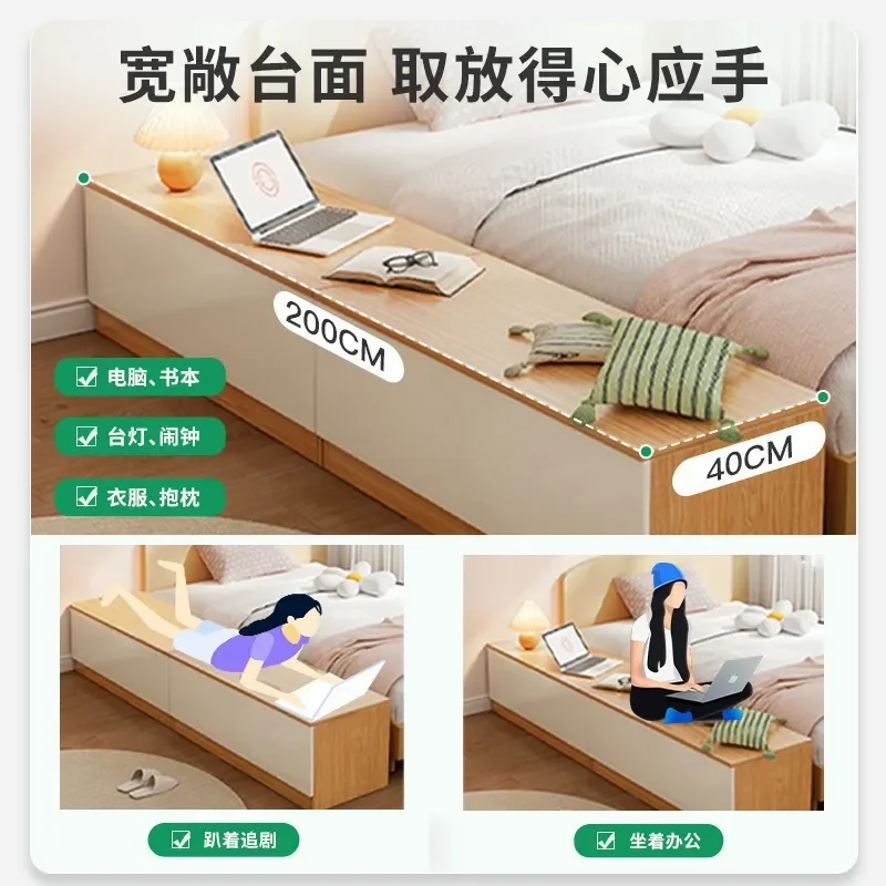 for Bedroom Bedside Cabinet Low Free Combination Window Long Locker Dust-proof Narrow Slot Storage