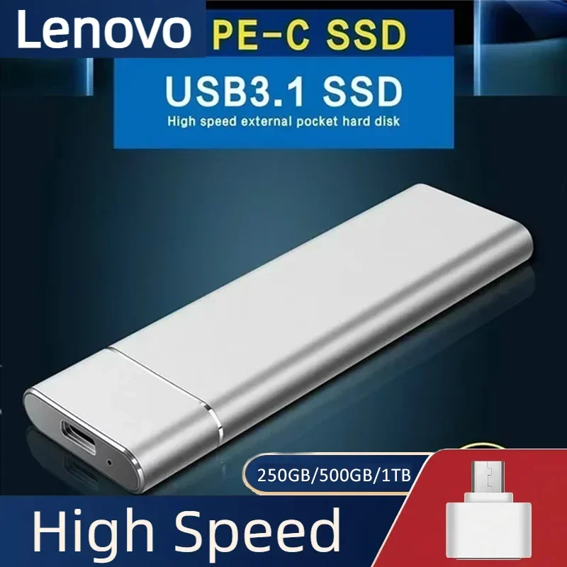 

Lenovo Mini Portable SSD SSD 1TB 2TB High-speed Original SSD Mass Storage USB3.0 External Hard Drive for Computer Laptop