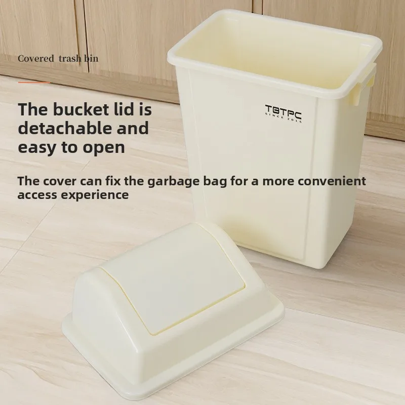 Square Kitchen Trash Can Large Capacity Lidless Waste Bin Kitchen Waste Fruit Peels Restaurant Catering No Bending Required