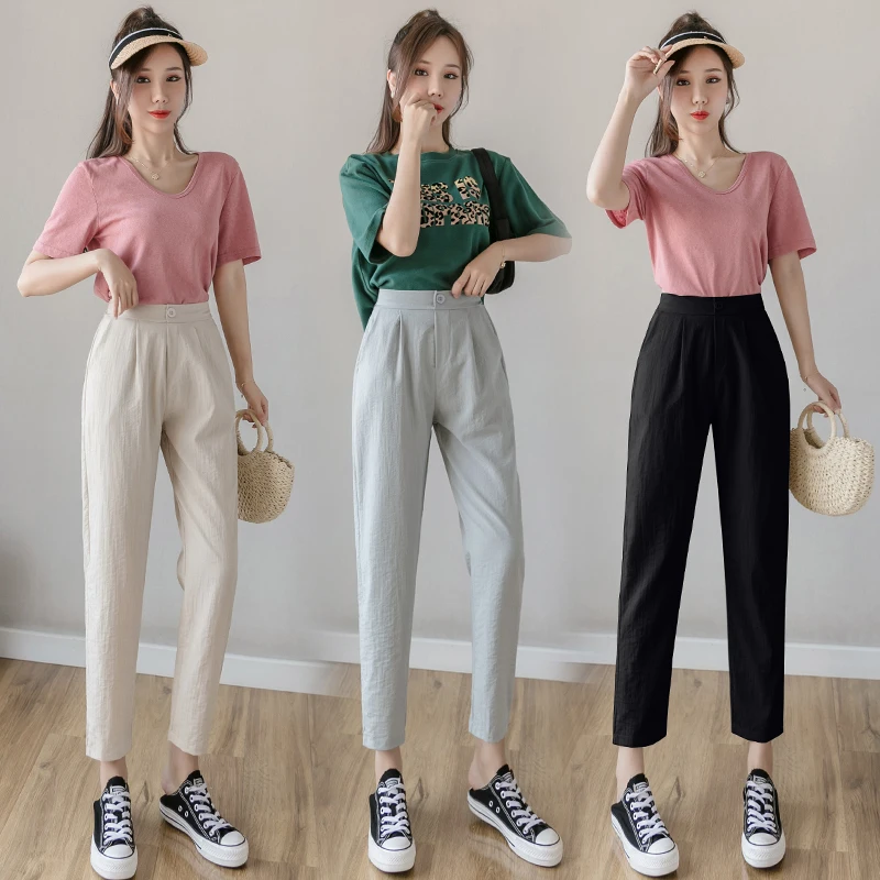 

New Chic Woman Slouchy Baggy Haren Pants Women Bottoms Pants Girls Fashion High Waist Radish Pants Female Ladies Loose Trousers