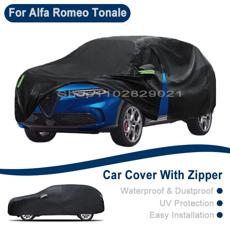 

Outdoor Full Vehicle Cover For Alfa Romeo Tonale - Side Zipper Design, Waterproof Dustproof Sun Protection Car Cover