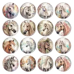 Handmade Flower Horse Animals Key Photo Glass Cabochon Flatback Demo Flat Back Cameo For Diy Jewelry Making Supplies Accessories