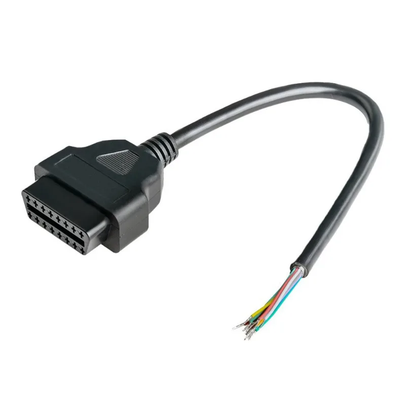 Obd2 تمديد كابل 16 دبوس موصل سالب كابل مع سلك مفتوح ينتهي التشخيص تحويل اختبار كابل الماسحات الضوئية السيارات العالمي #1