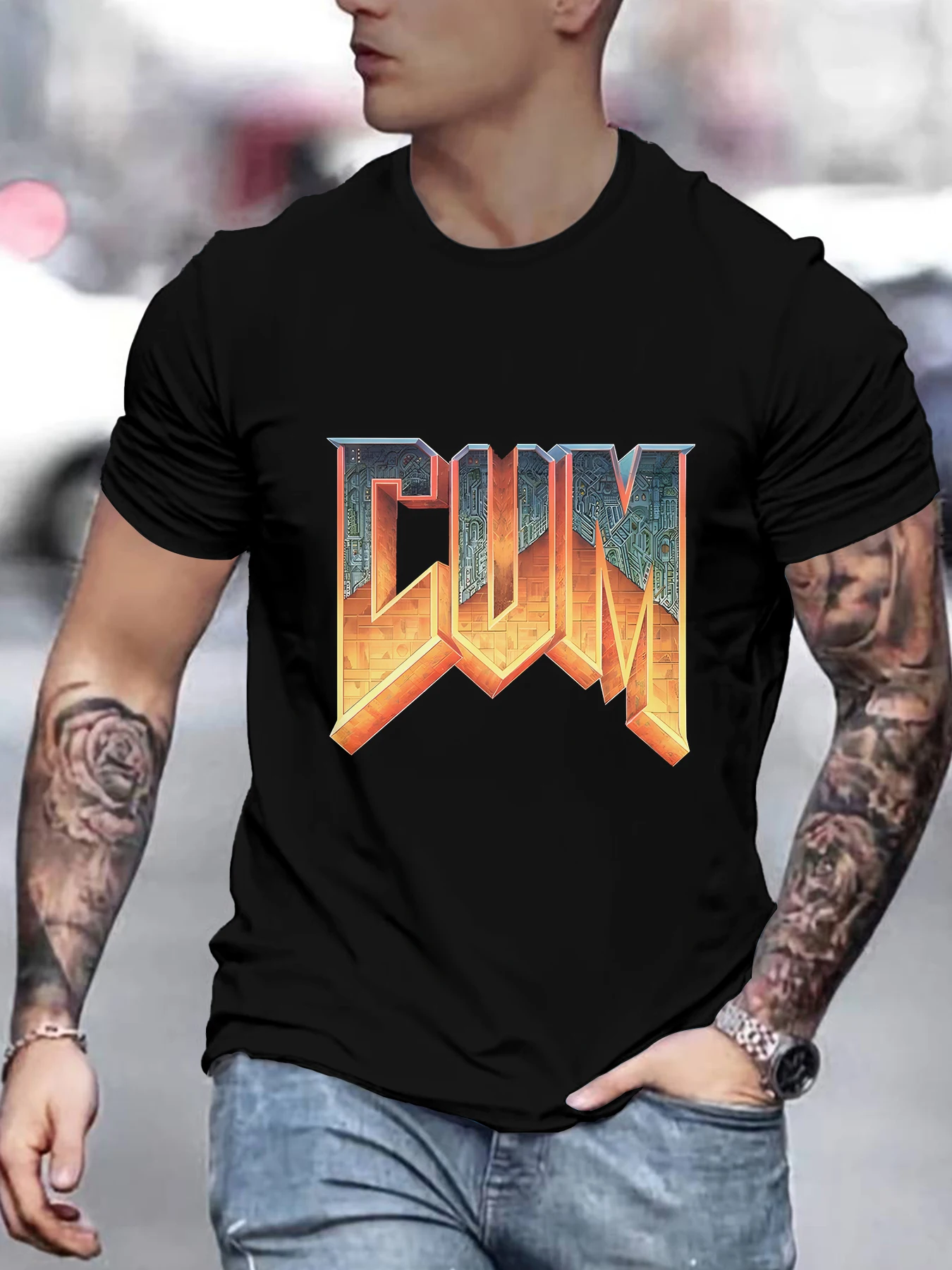 

Men's 3D Digital Printed Casual T-Shirt, Fashionable and Breathable Top