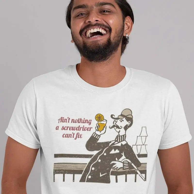 Divertido estilo Vintage no nada un destornillador no puede arreglar cóctel bebida Bar Sal camiseta